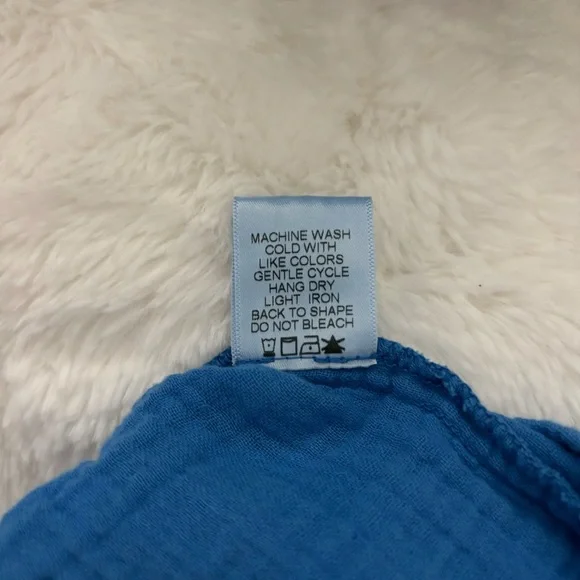 Xirena Bex Cotton Ruffle V-Neck Top in Deep Wave Size XS NEW Gauze Lightweight - Picture 10 of 14